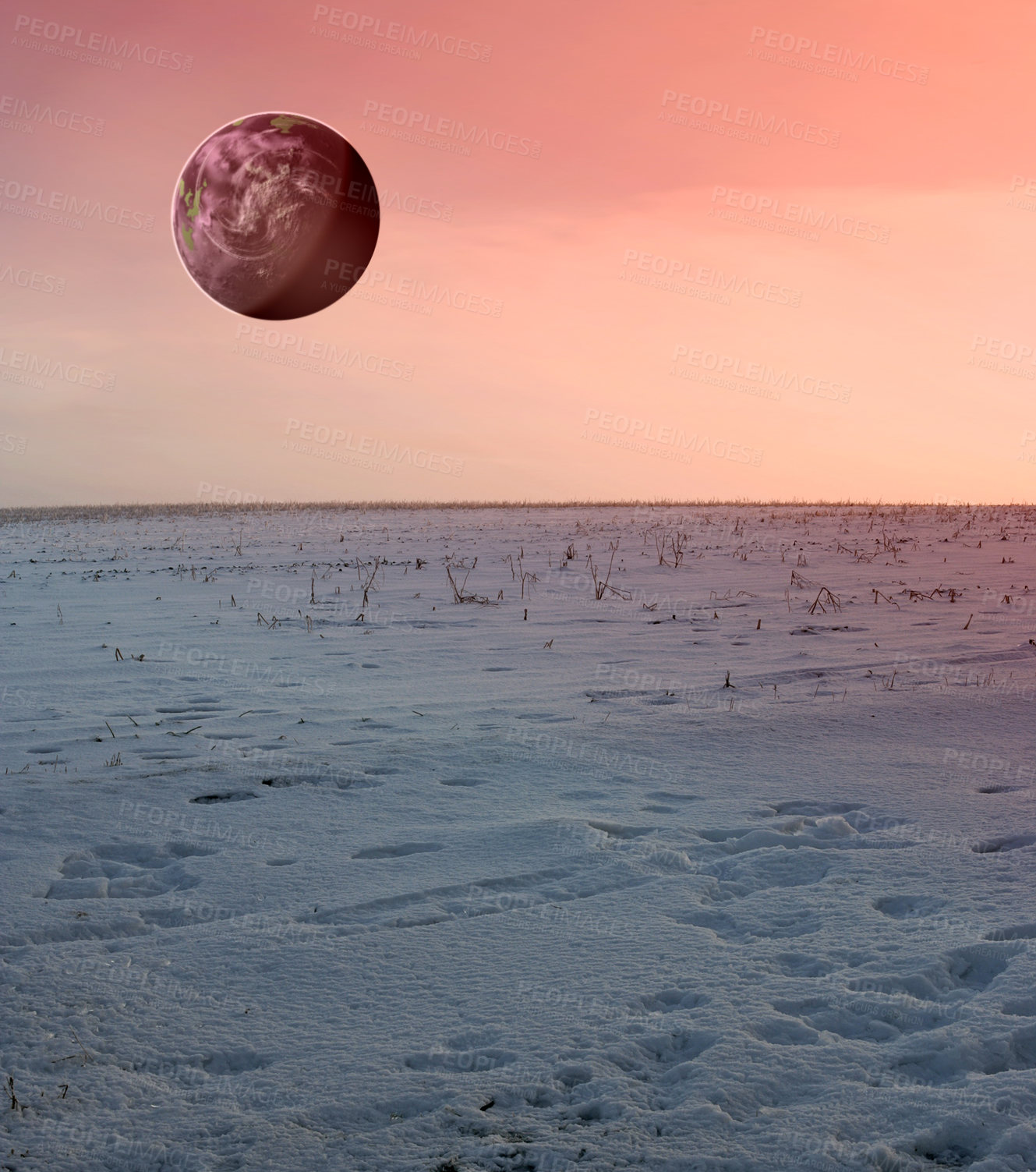 Buy stock photo Artificial image of fantasy planet