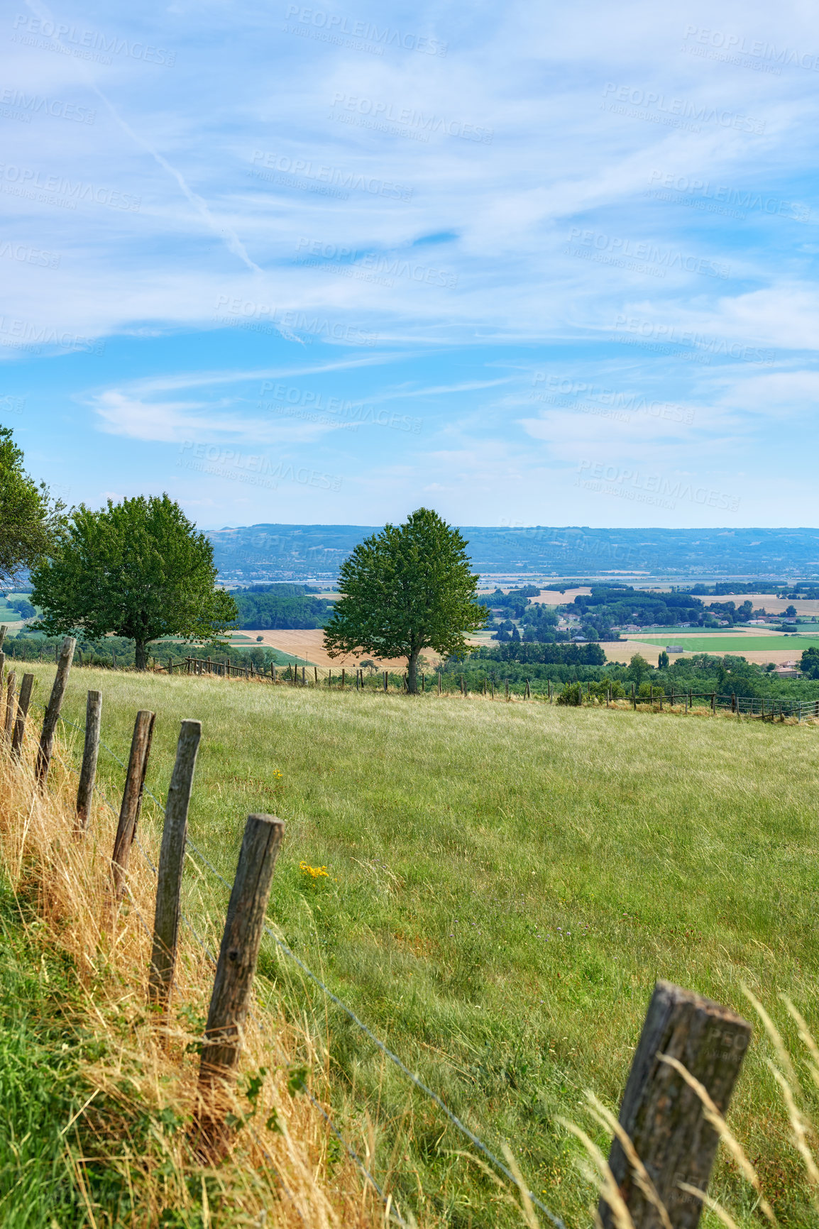 Buy stock photo A series of photos of countryside, farmland and forest close to Lyon, France