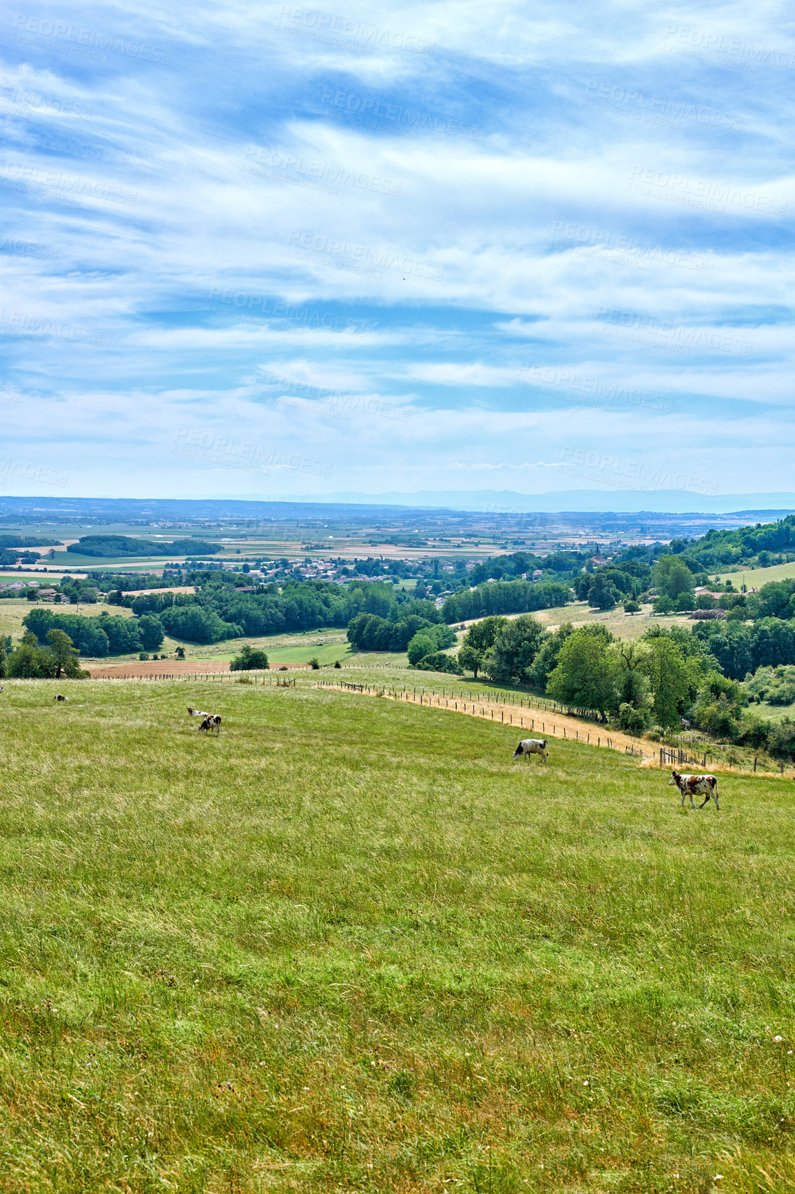 Buy stock photo A series of photos of countryside, farmland and forest close to Lyon, France