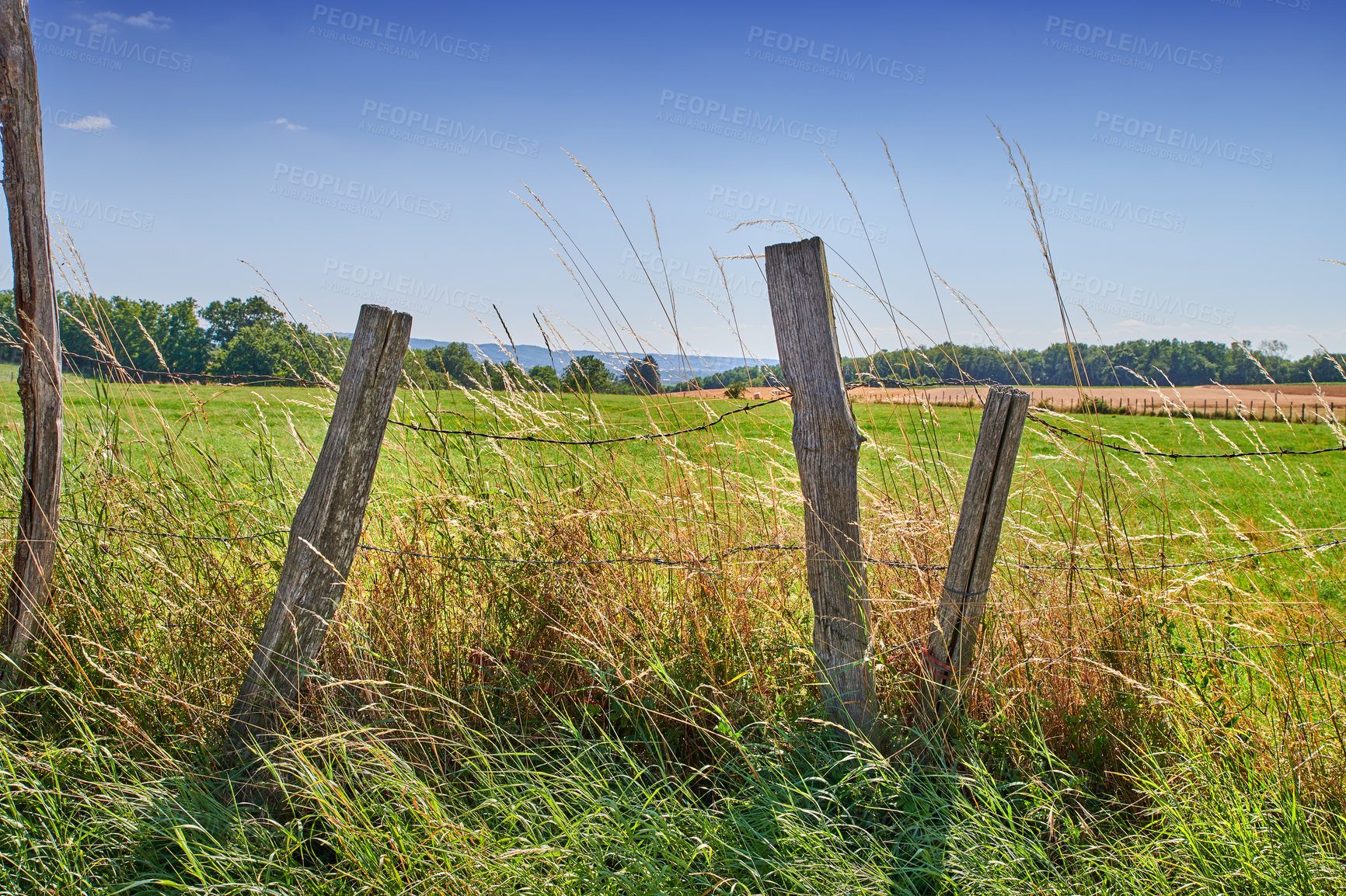 Buy stock photo A series of photos of countryside, farmland and forest close to Lyon, France