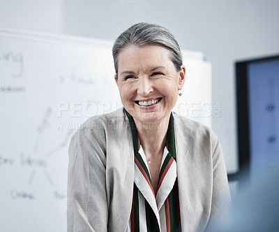 Buy stock photo Shot of a female businesswoman in her office