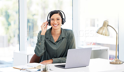 Buy stock photo Shot of a businesswoman working in a call center
