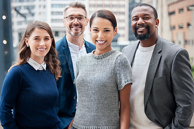 Buy stock photo Portrait of a group of businesspeople at the office