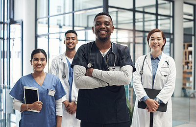 Buy stock photo Shot of medical staff together at work