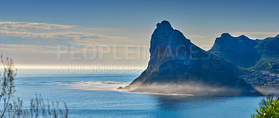 Buy stock photo Ocean view - Cape Town, South AfricaBeach, sunshine and clouds