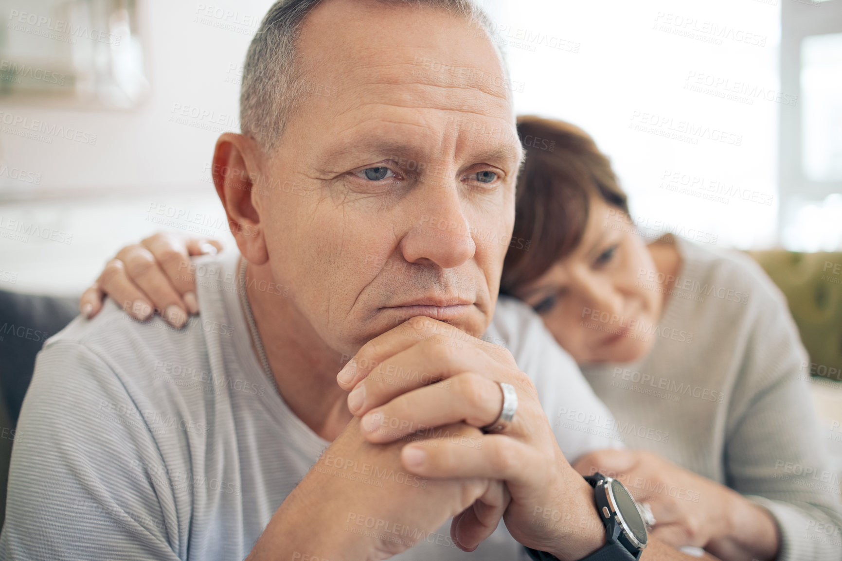 Buy stock photo Shot of a mature couple in a fight