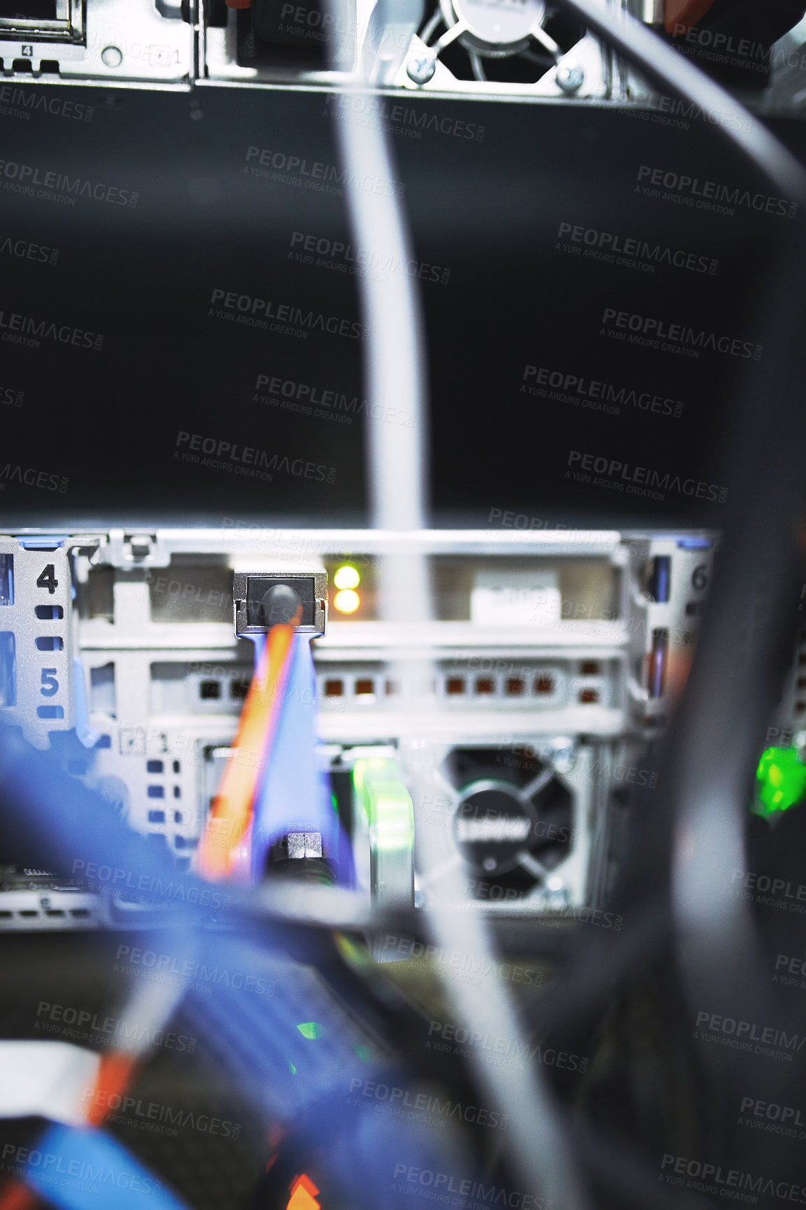 Buy stock photo Shot of an empty server room