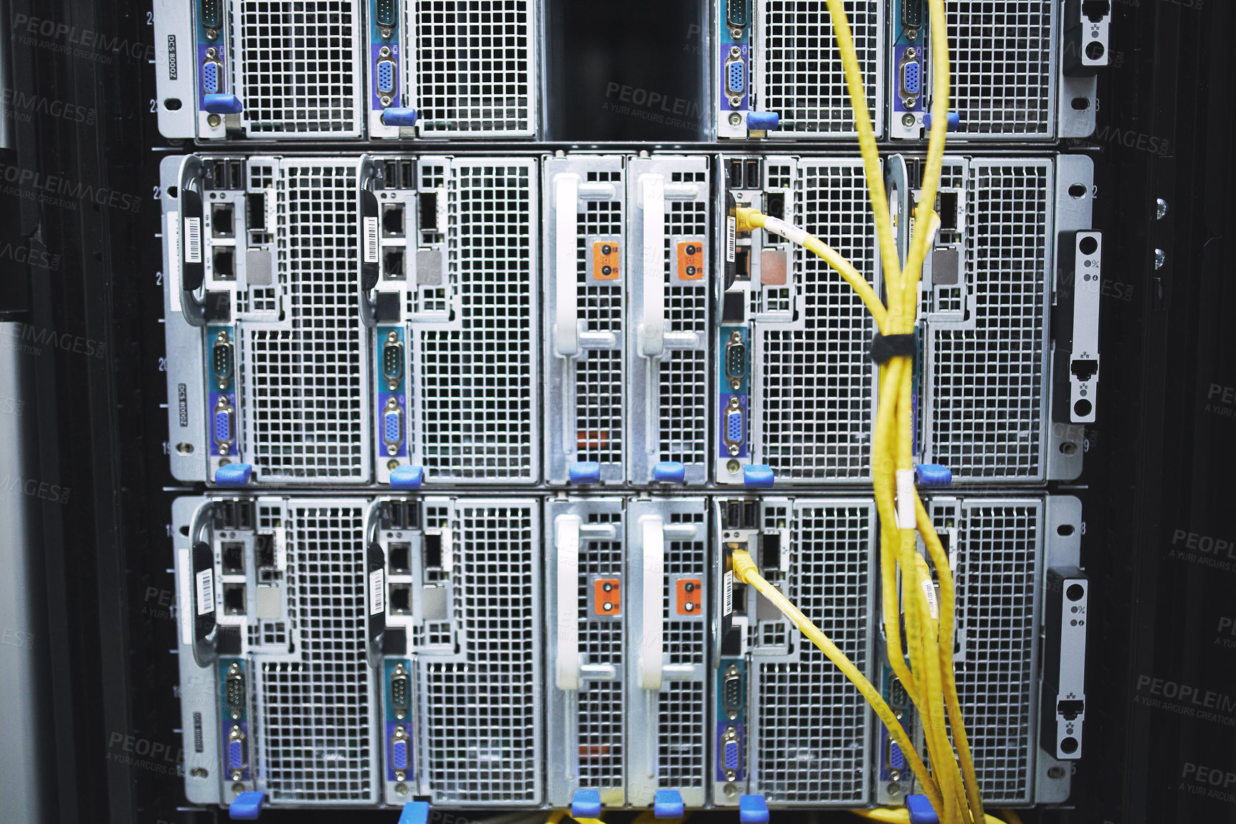 Buy stock photo Shot of an empty server room