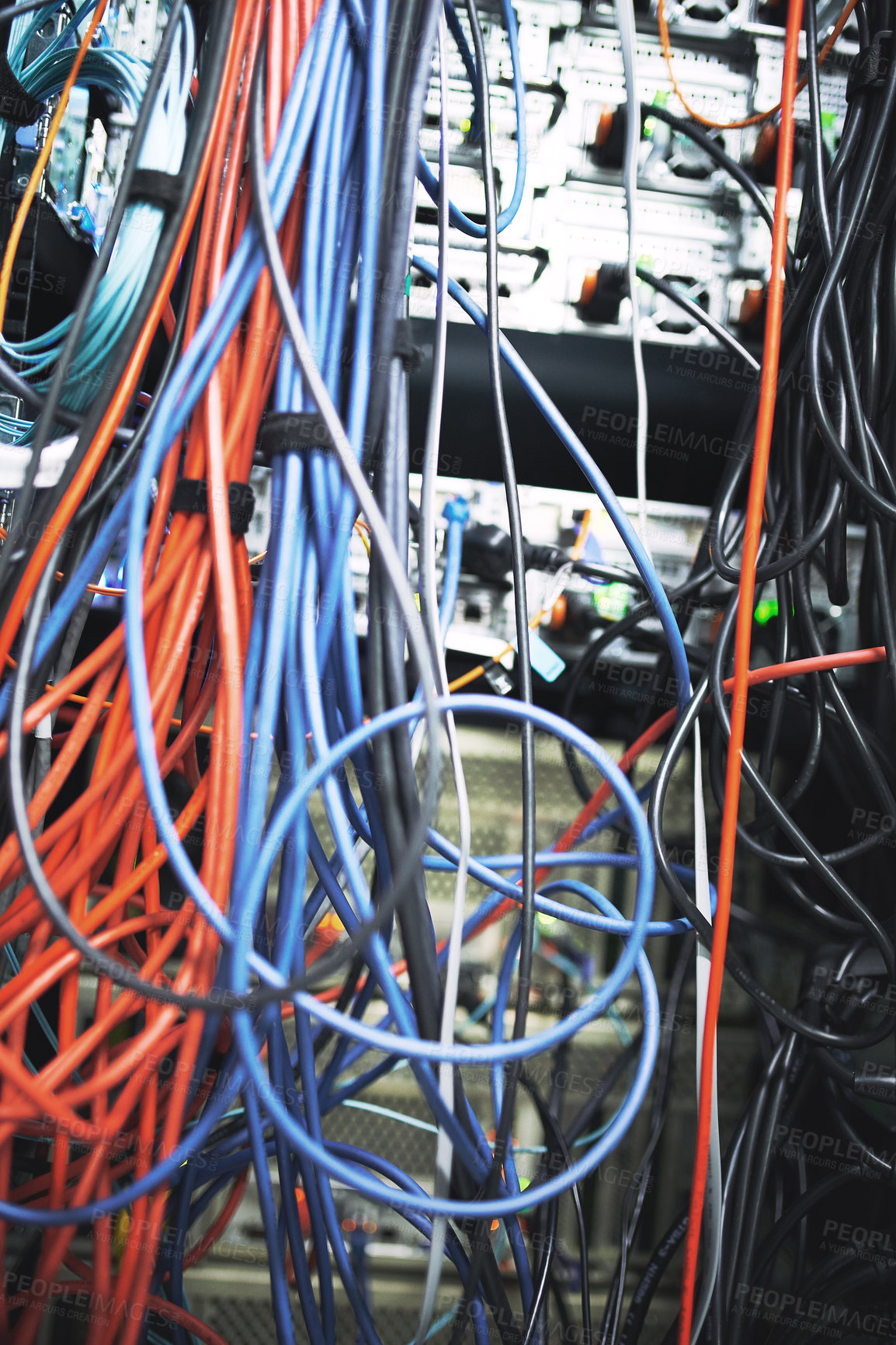 Buy stock photo Shot of an empty server room