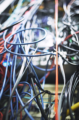 Buy stock photo Shot of an empty server room