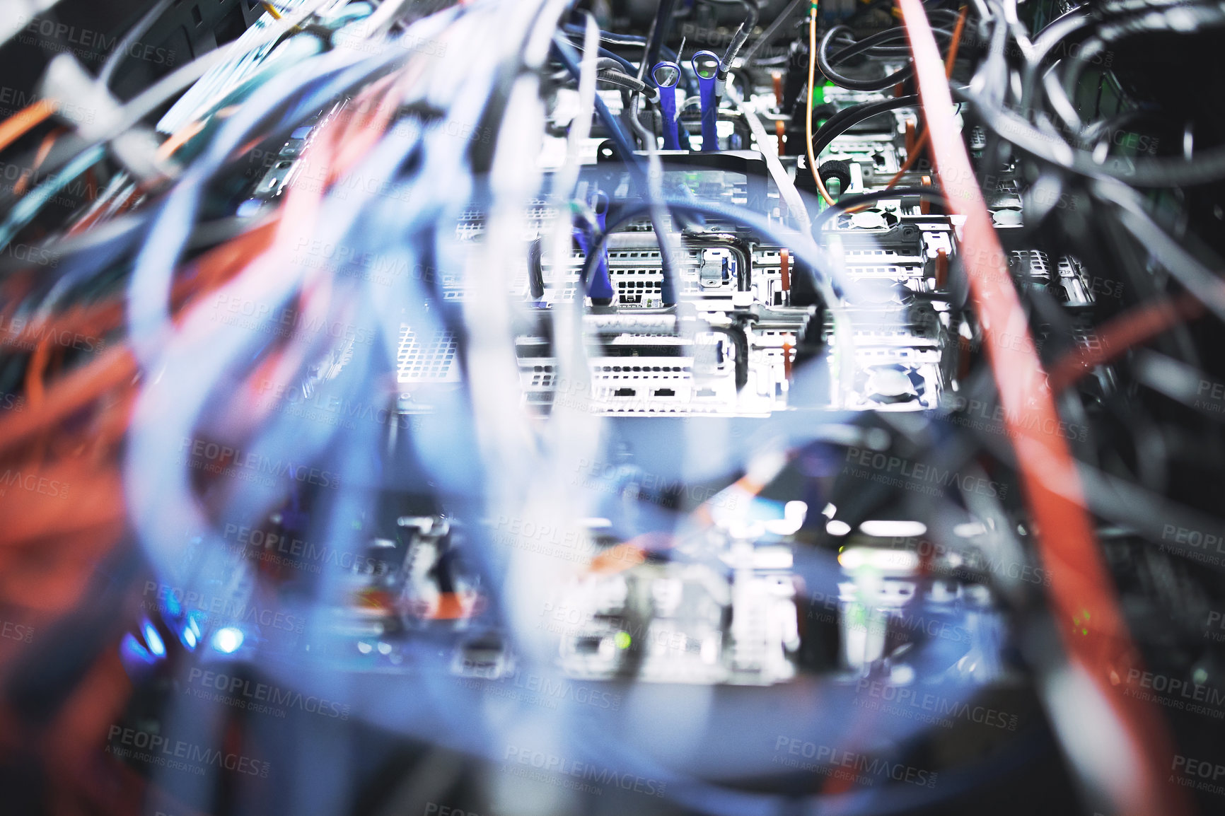 Buy stock photo Shot of an empty server room