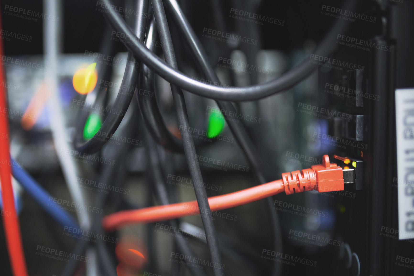 Buy stock photo Shot of an empty server room