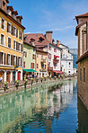 The medieval city of Annecy, July 2019, France