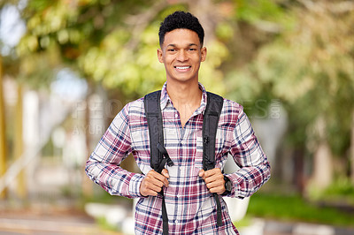Buy stock photo Portrait of a young student on campus