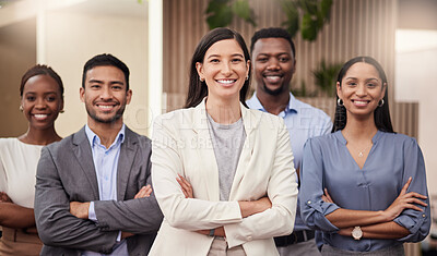 Buy stock photo Shot of a team of businesspeople together in their office
