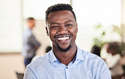 Buy stock photo Shot of a young businessman in his office