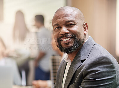 Buy stock photo Shot of a businessman in his office