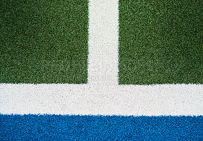 Buy stock photo Closeup shot of markings on a hockey field