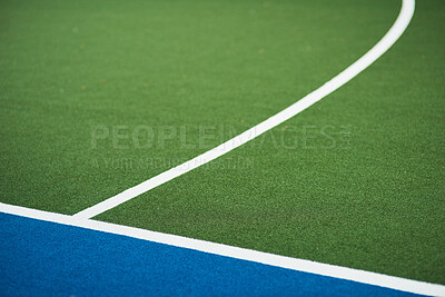 Buy stock photo Closeup shot of markings on a hockey field