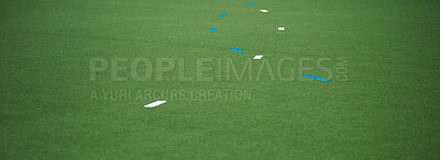 Buy stock photo Closeup shot of markings on a hockey field