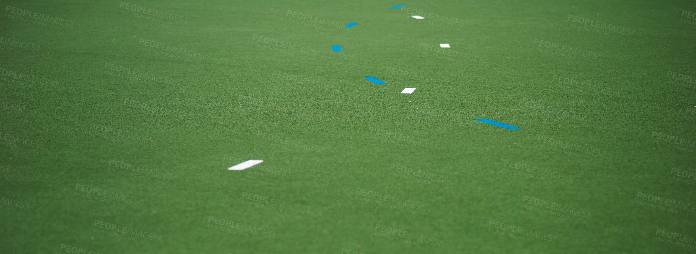 Buy stock photo Closeup shot of markings on a hockey field