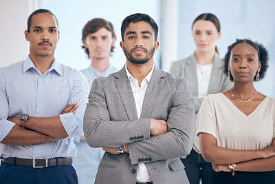Buy stock photo Shot of a group of businesspeople at work
