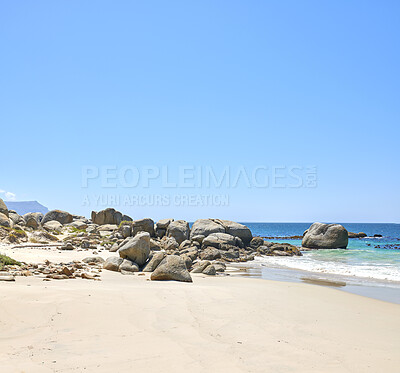 Buy stock photo Beach, coast and ocean