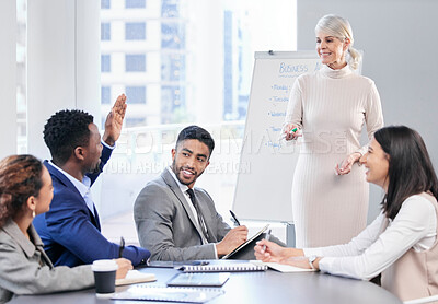 Buy stock photo Shot of a businesswoman giving a presentation at work