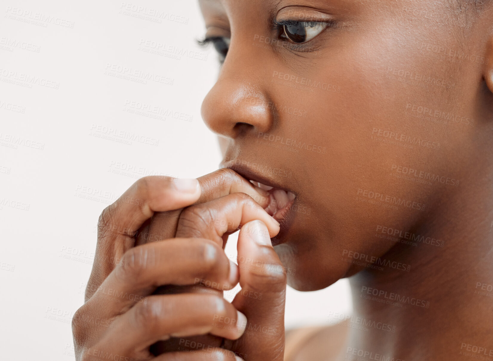 Buy stock photo Studio shot of a young ballet dancer having a stressful day in a dance studio