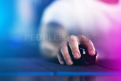 Buy stock photo Shot of an unrecognisable man playing computer games