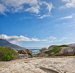 Rocky coastline of the CampÂ´s Bay, Western Cape