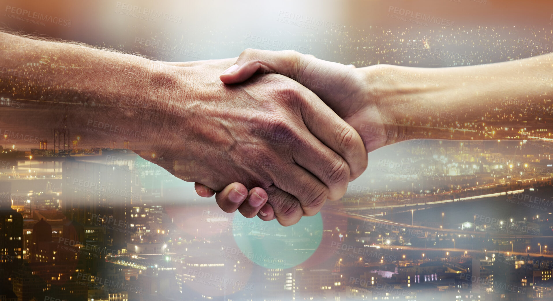 Buy stock photo Shot of two unrecognizable people shaking hands