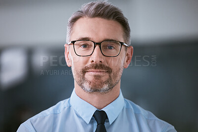 Buy stock photo Portrait of a mature businessman working in an office