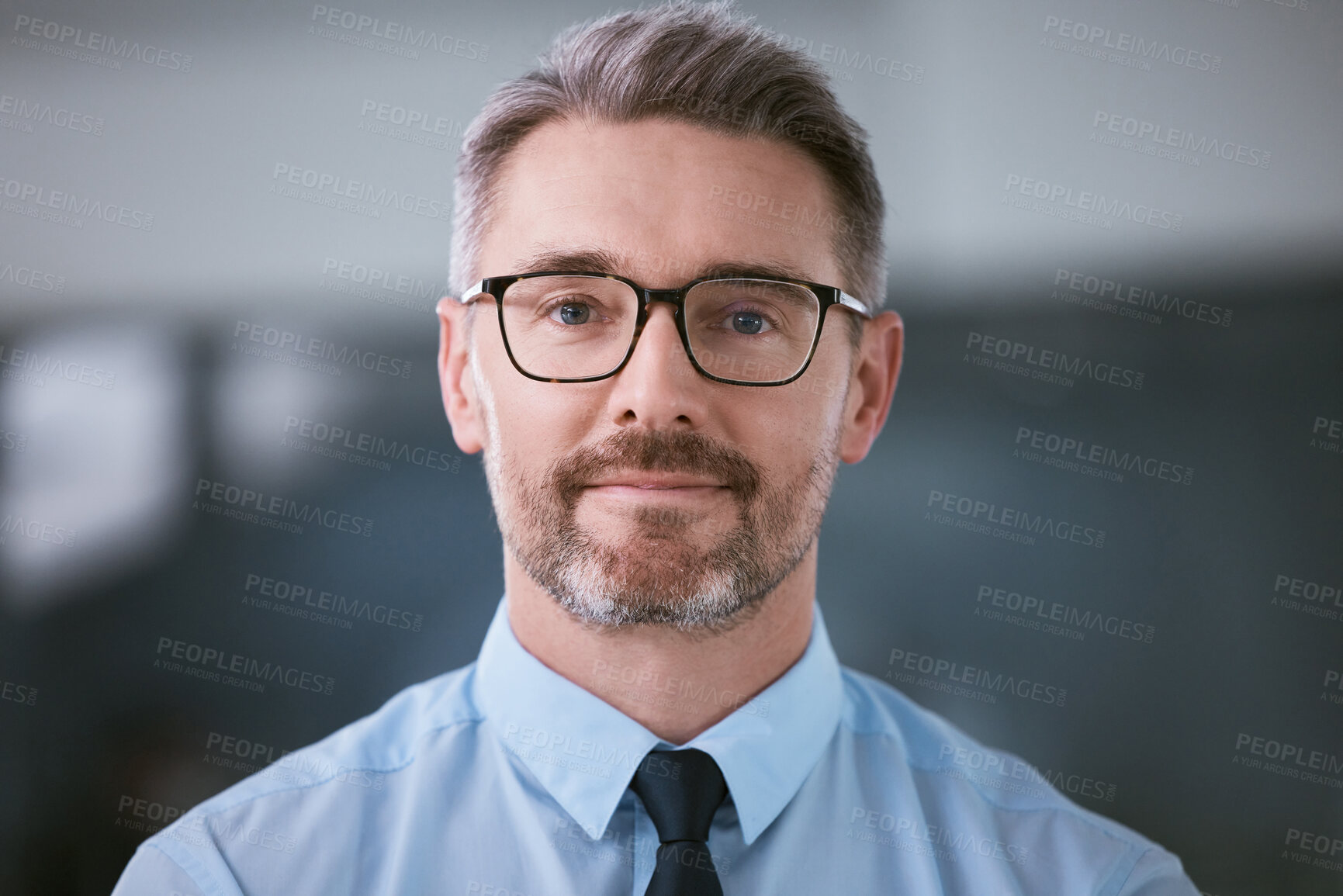 Buy stock photo Portrait of a mature businessman working in an office