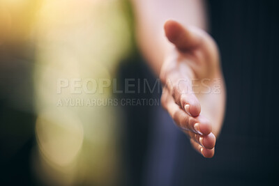Buy stock photo Shot of a florist ready to shake hands