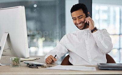 Buy stock photo Shot of a young businessman making a phone call using his smartphone