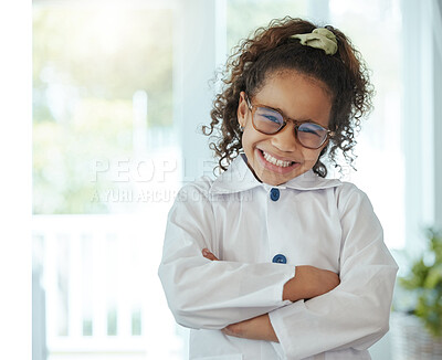 Buy stock photo Shot of an adorable little girl wearing glasses