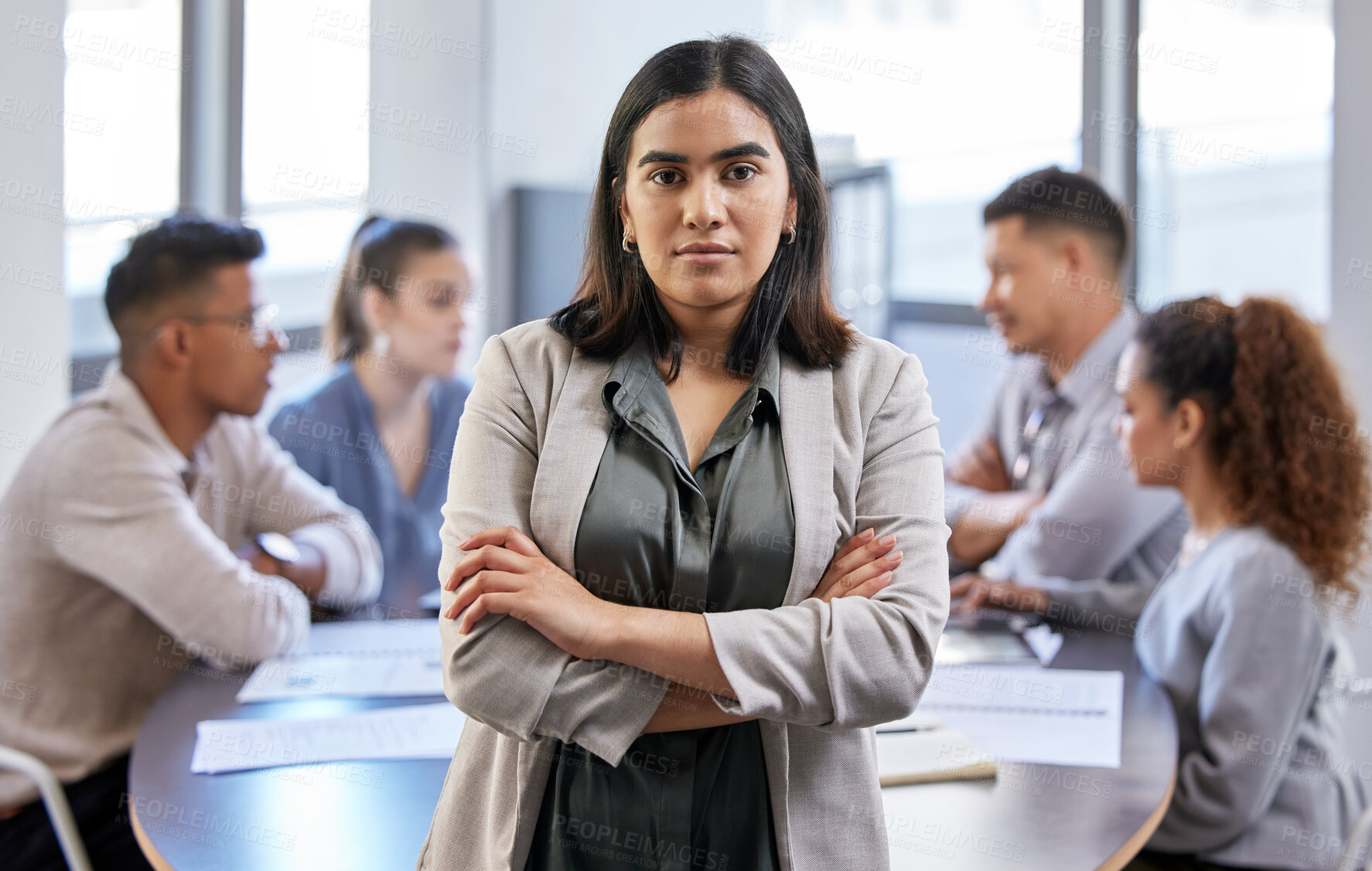 Buy stock photo Shot of a young businesswoman at work