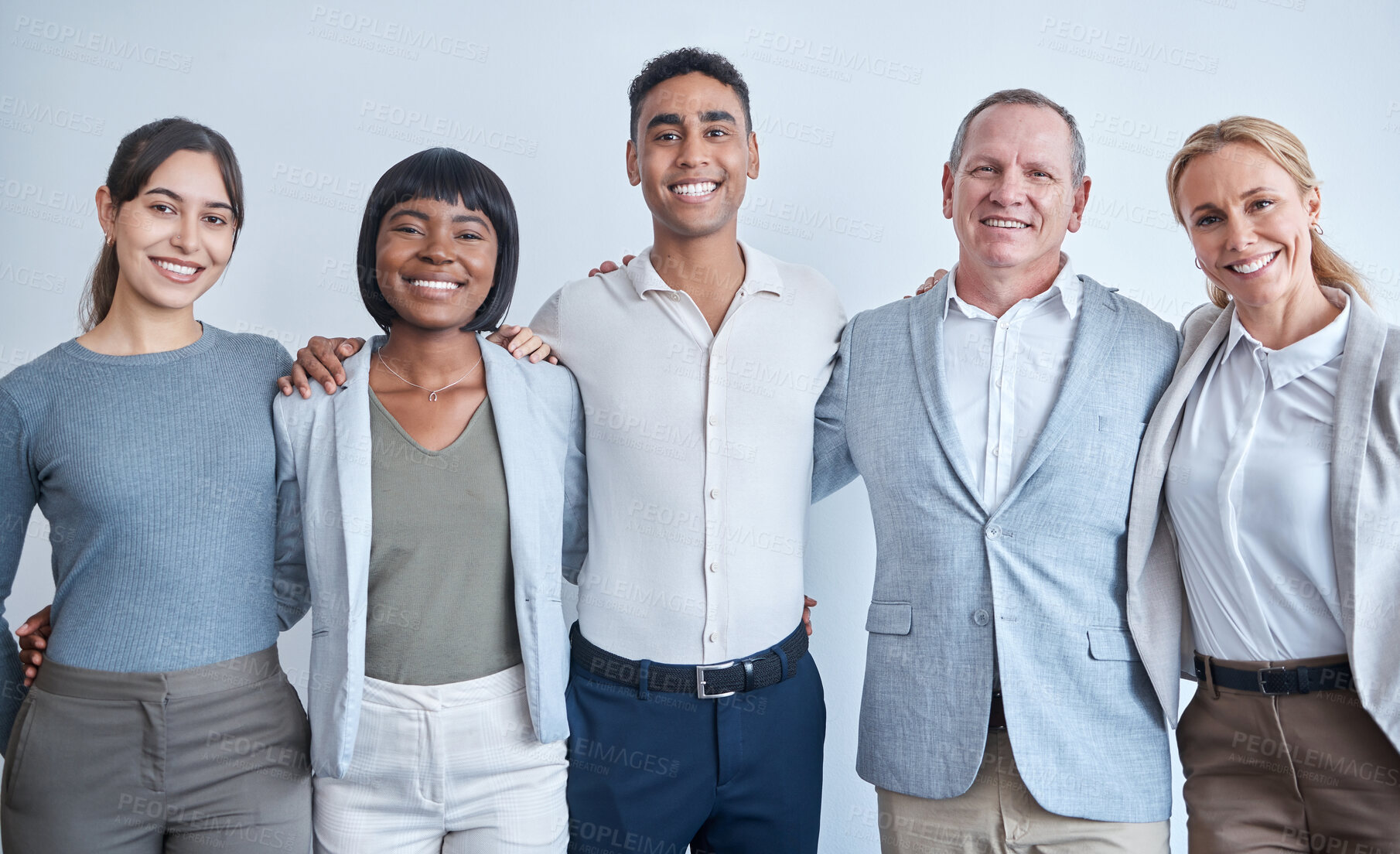 Buy stock photo Portrait of a group of businesspeople working in a modern office