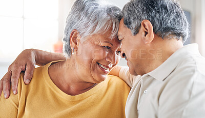 Buy stock photo Shot of a senior couple relaxing at home