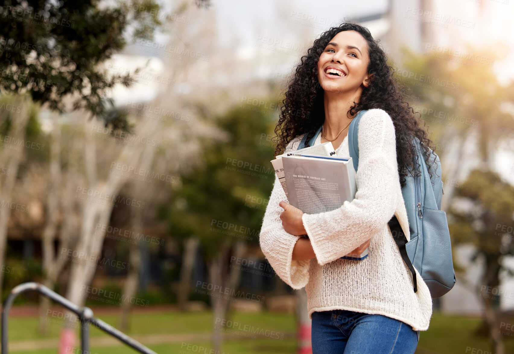 Buy stock photo Shot of a young woman studying at college