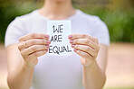 Equality is not in regarding different things similarly