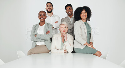 Buy stock photo Shot of a group of businesspeople in an office at work