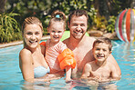 Family time in the pool