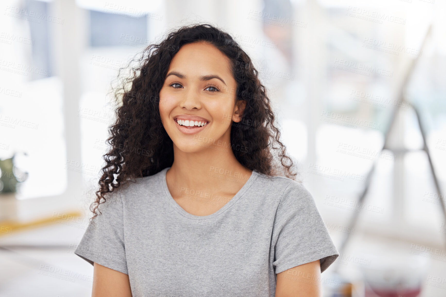 Buy stock photo Shot of a woman standing in a room under renovations