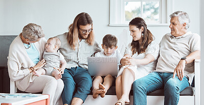 Buy stock photo Shot of a young family bonding together at home