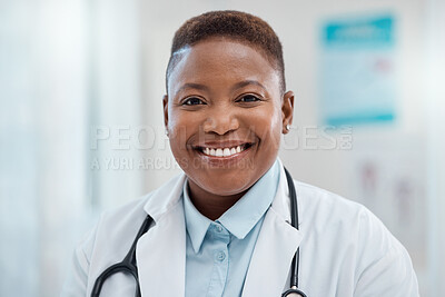 Buy stock photo Portrait of a young doctor working in a clinic