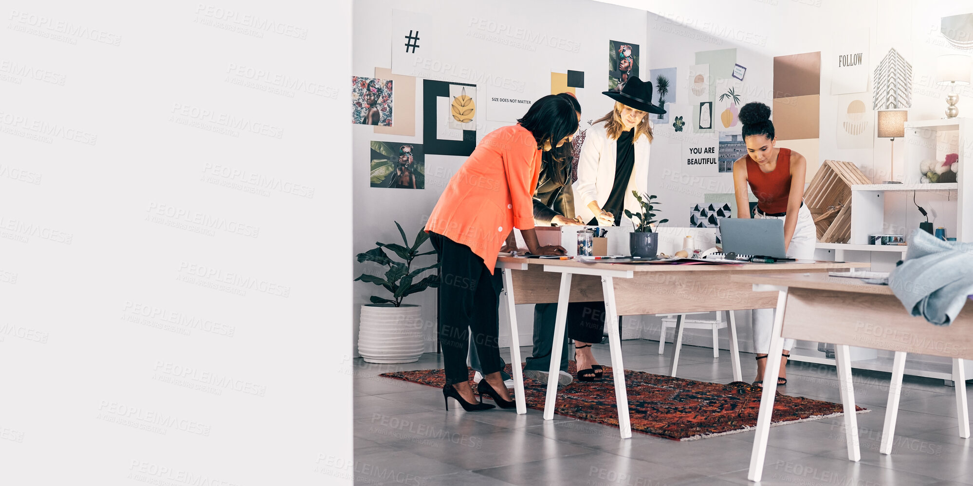 Buy stock photo Shot of a group of designers collaborating at a workshop together