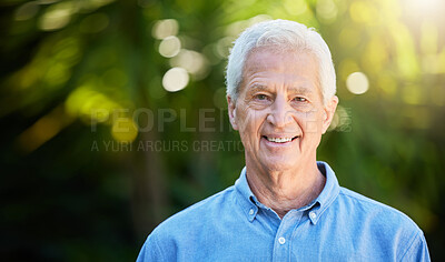 Buy stock photo Shot of a senior man standing outdoors