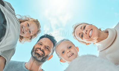 Buy stock photo Shot of a family spending time together outside